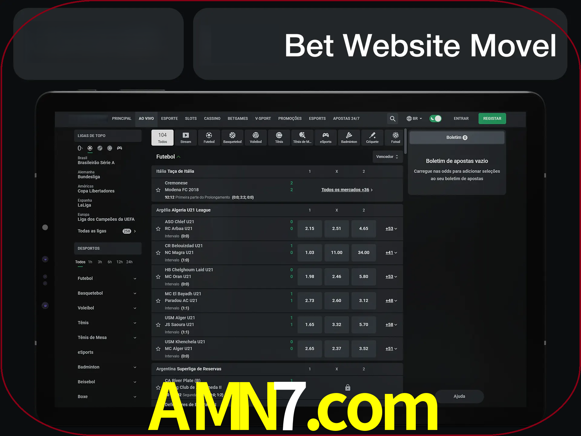 Use nosso website em qualquer dispositivo.